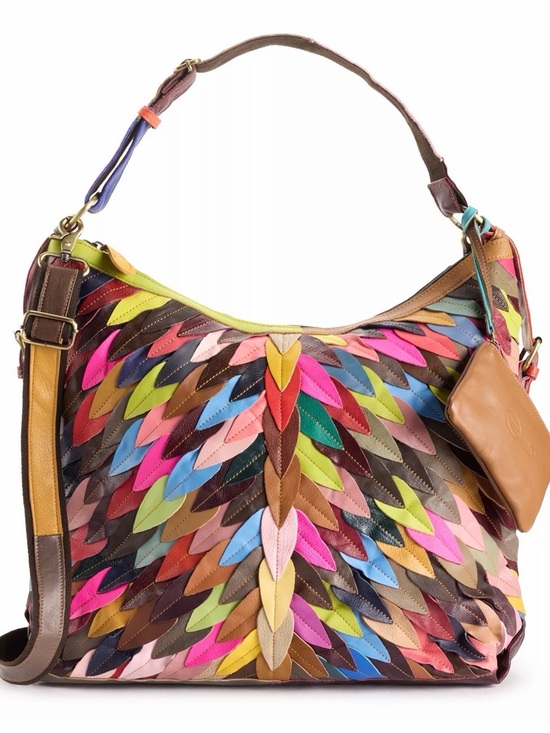 Lucky Brand Handbags - Lucky Brand Multicolor Patchleaf Leather Shoulder Bag
